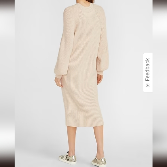 NWT Express Balloon Sleeve Midi Sweater Dress - Picture 2 of 3